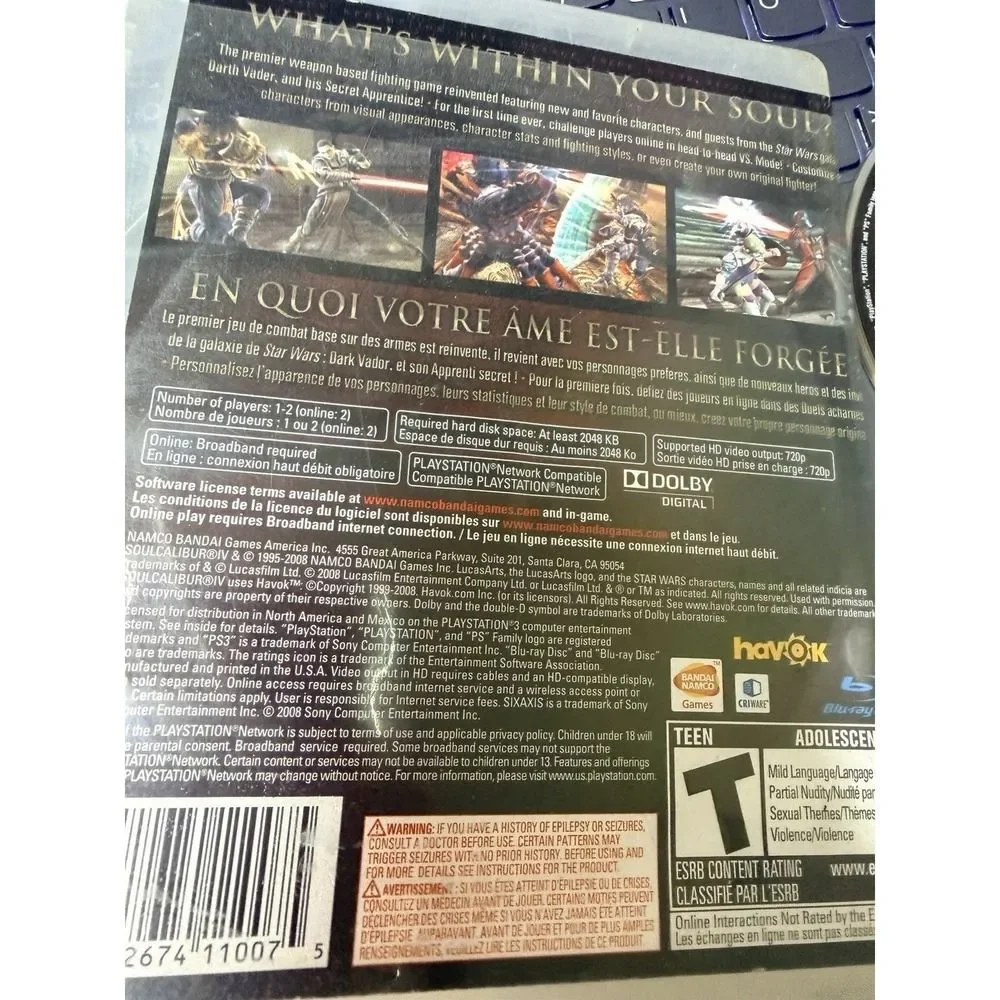 SoulCalibur IV Sony PlayStation 3 PS3 Fighting Game Darth Vader BLUS-30160‎
